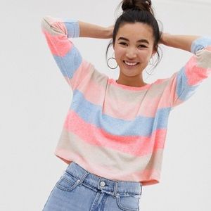 ASOS New Look Striped Neon Sweater